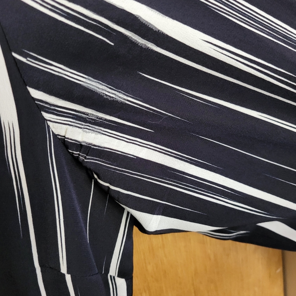 Nicole Miller Black and White Barcode Striped Shirt Dress. Size XL - Picture 14 of 16